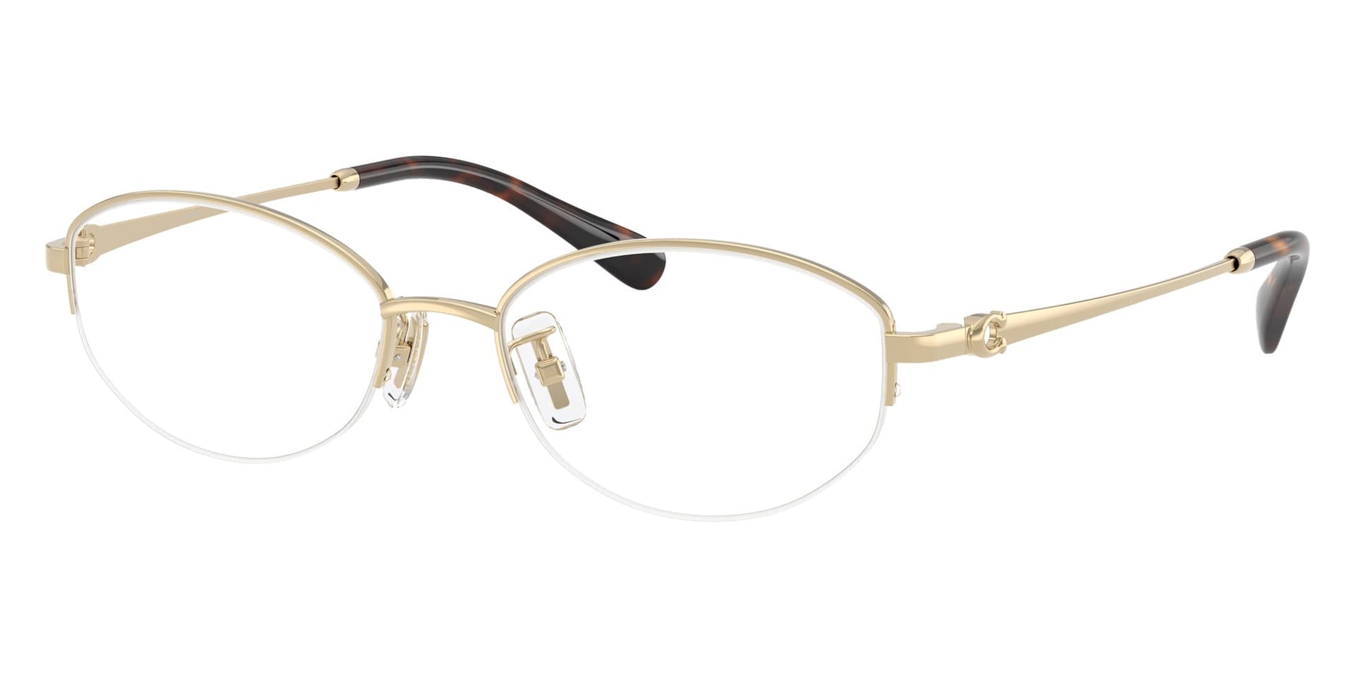 Coach Frame HC5207TD in Shiny Light Gold 9005 (9005), front three-quarter view