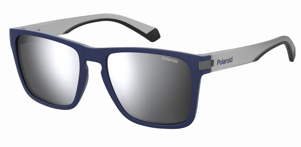 Polaroid Sunglasses PLD 2139/S in Matte Blue Silver (F2G), front three-quarter view