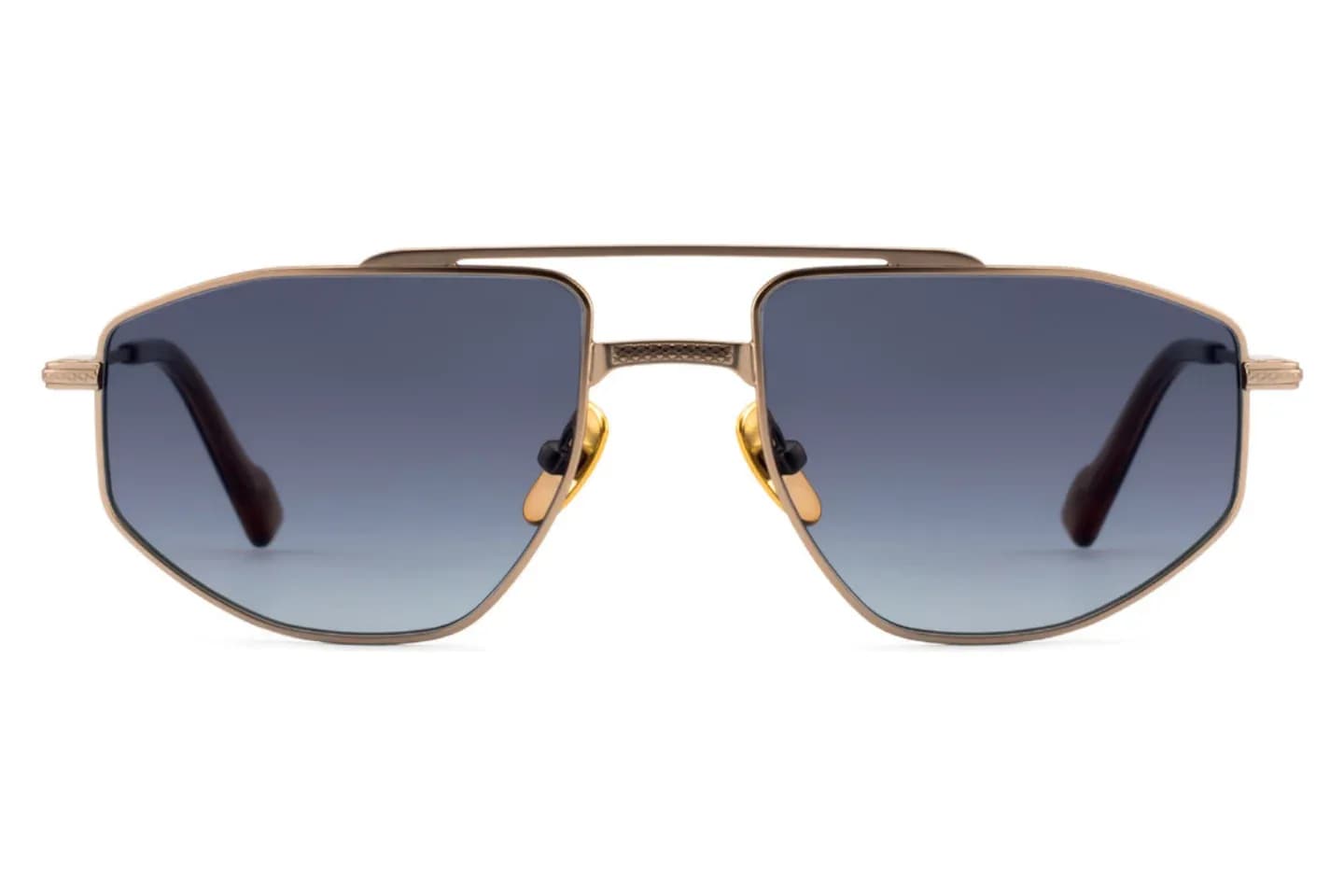 David Jones 0493S sunglasses in brown bronze metal with grey gradient lenses, front view