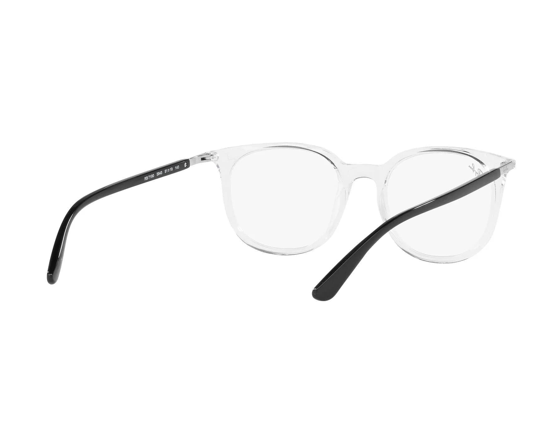 Ray-Ban Frame 7190 in Transparent (5943), viewed from behind
