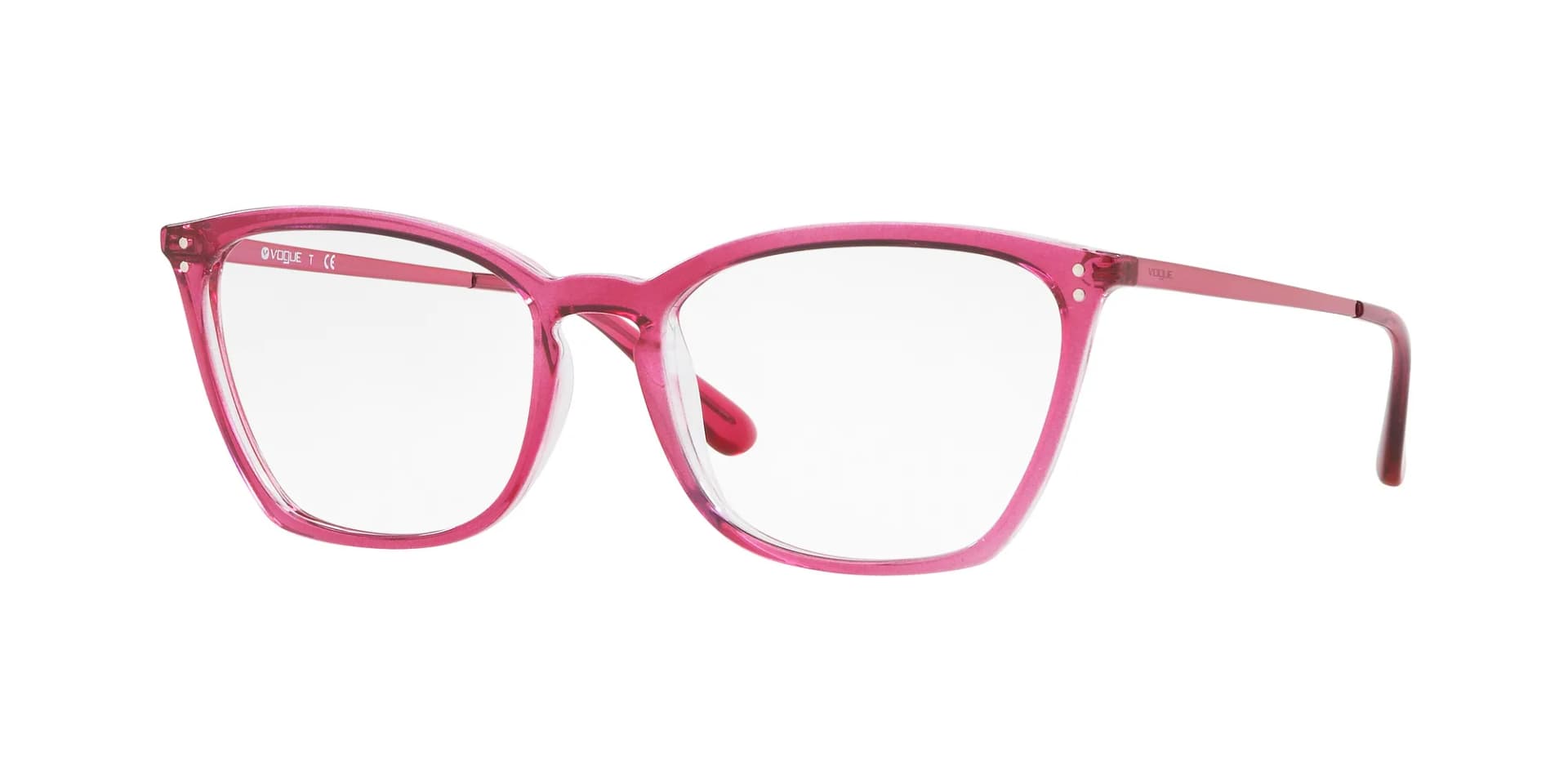 Vogue Eyewear Frame VO5277 in Top Transparent Red/Crystal (2733), front three-quarter view