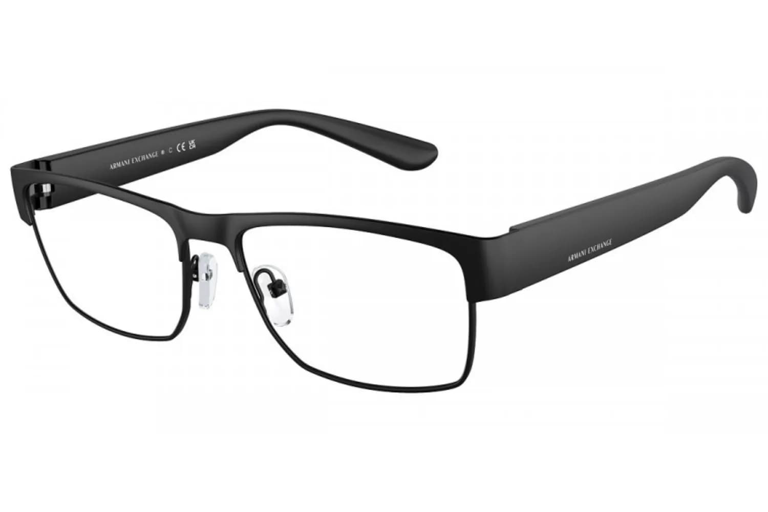 Armani Exchange Frame AX1065 in Matte Black (6000), front three-quarter view