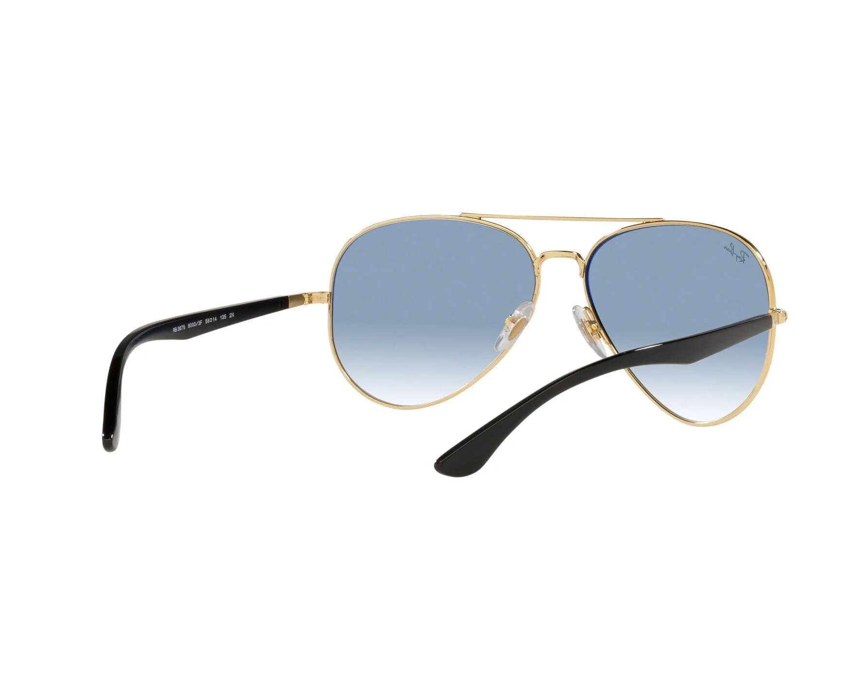 Ray-Ban Sunglasses 3675 in Black / Gold (9000/3F), viewed from behind