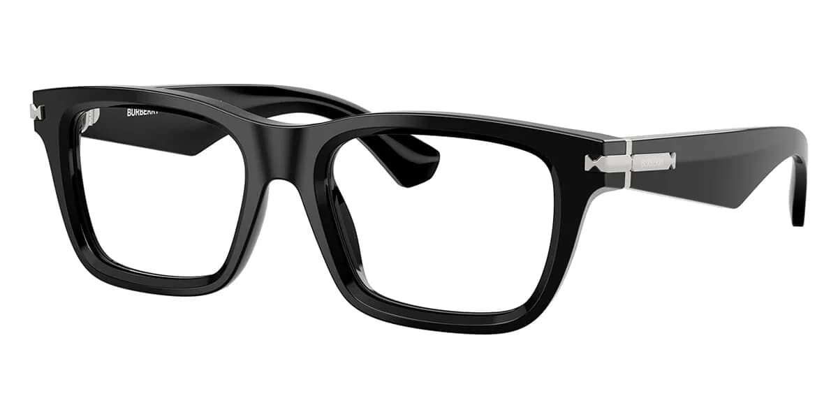 Burberry BE2419 square optical frame in 3001 Black, front three-quarter view