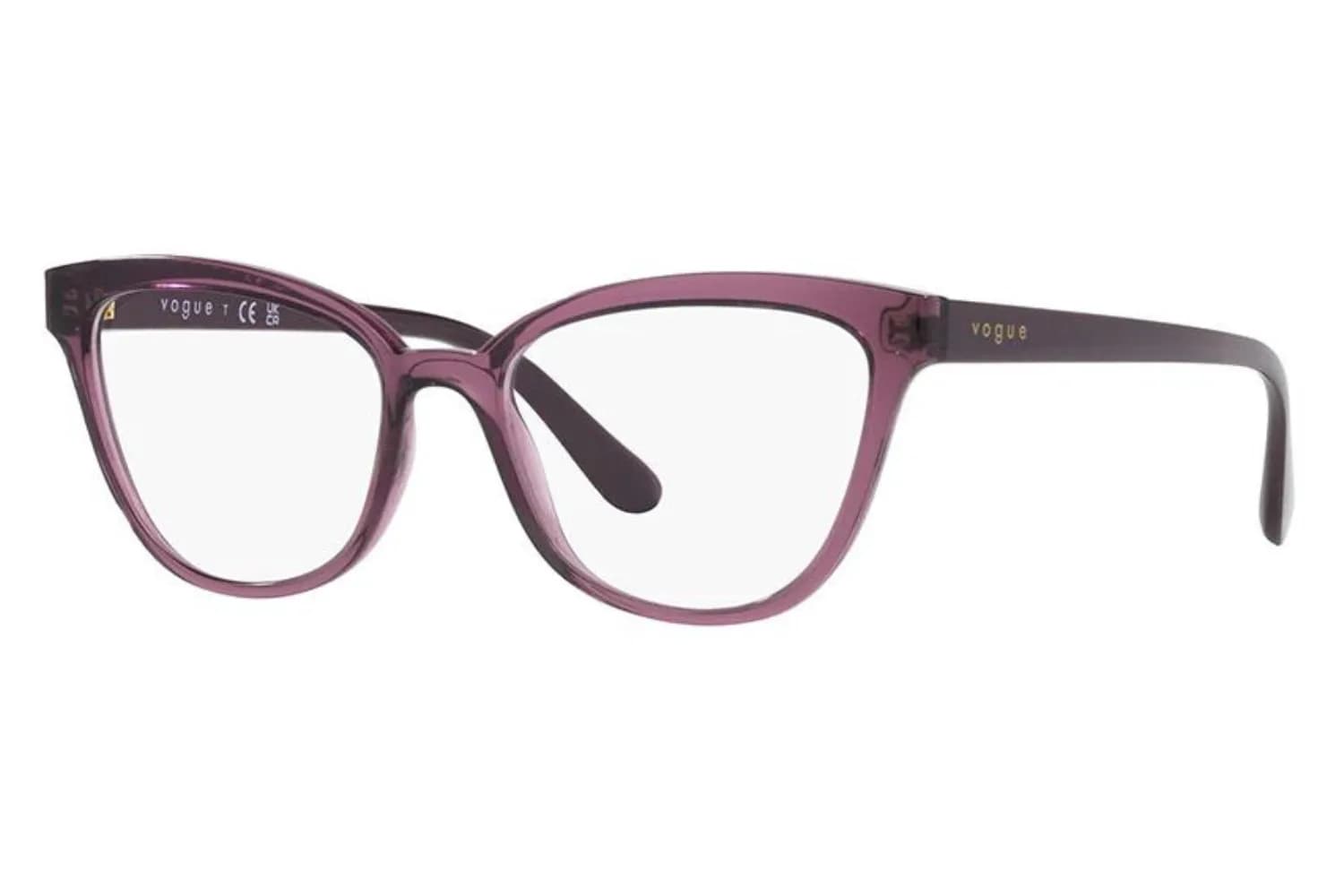 Vogue Eyewear Frame VO5495I in Transparent Purple (2761), front three-quarter view