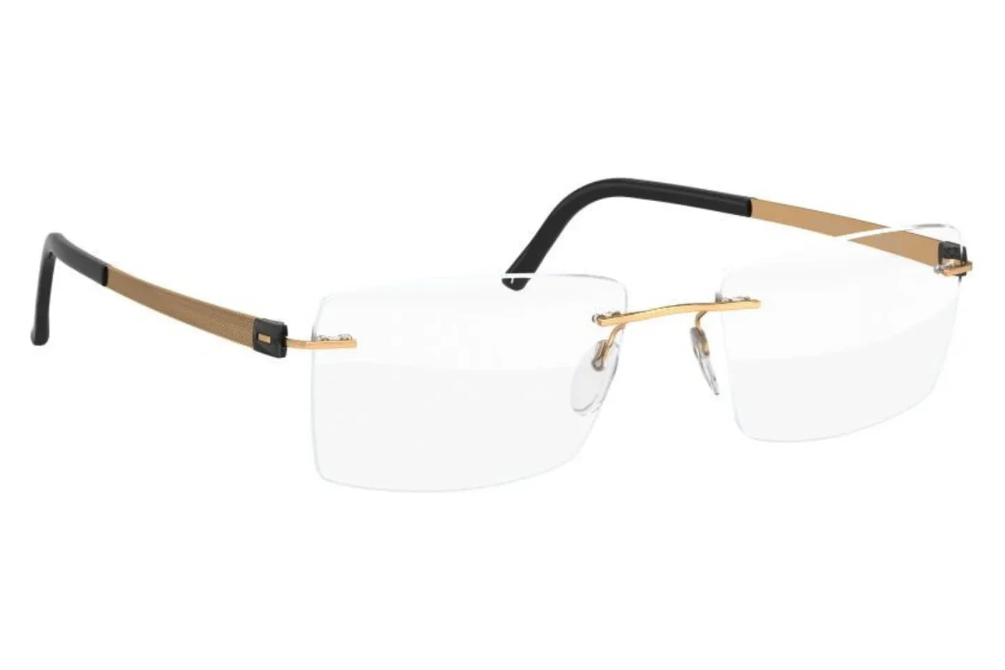 Silhouette Titan Accent 5446/20 rimless eyeglasses in gold (6051), front three-quarter view