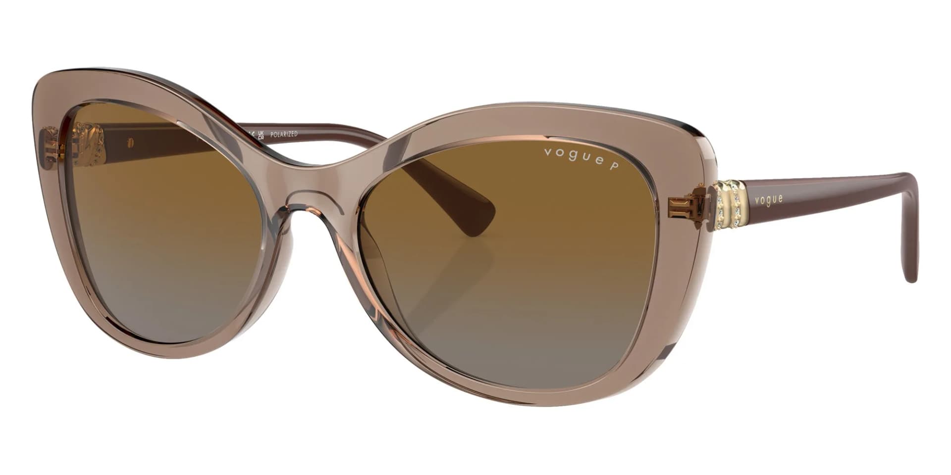 Vogue Eyewear Frame VO5515SB in Transparent Brown / Polarized Brown Gradient (2940T5), front three-quarter view