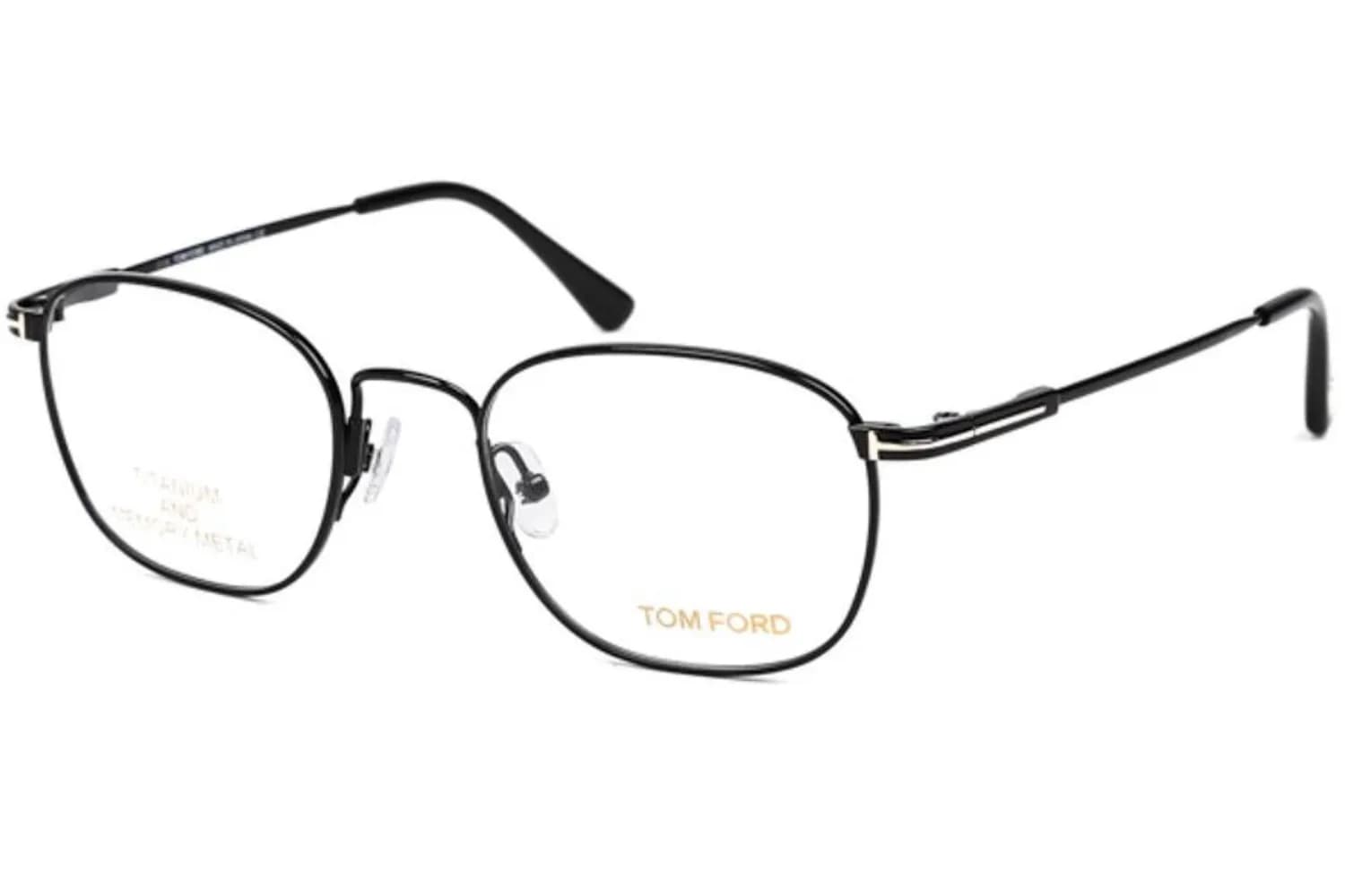Tom Ford Frame TF5417 in Shiny Black (001), front three-quarter view
