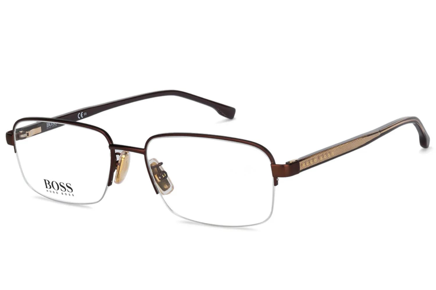 Hugo Boss Frame 1064/F in Matte Brown (4IN), front three-quarter view