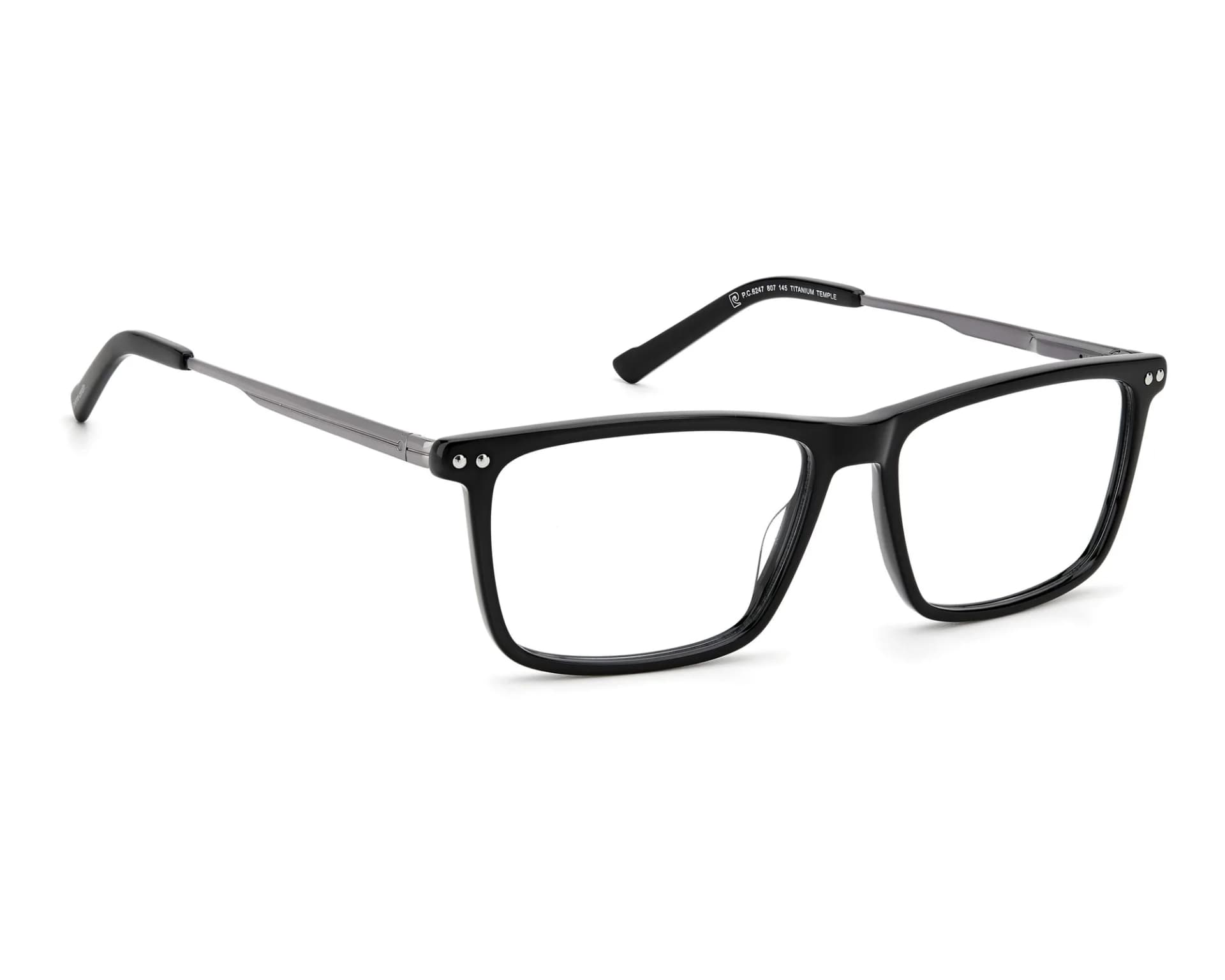 Pierre Cardin Eyeglasses P.C. 6247 in Black (807), front three-quarter view