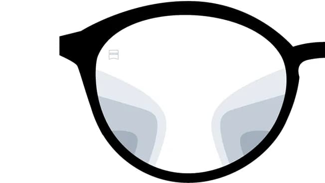 ZEISS Progressive Light 2 3D Lenses, ZEISS visualisation of the Light 2 3D lens zones in a round frame