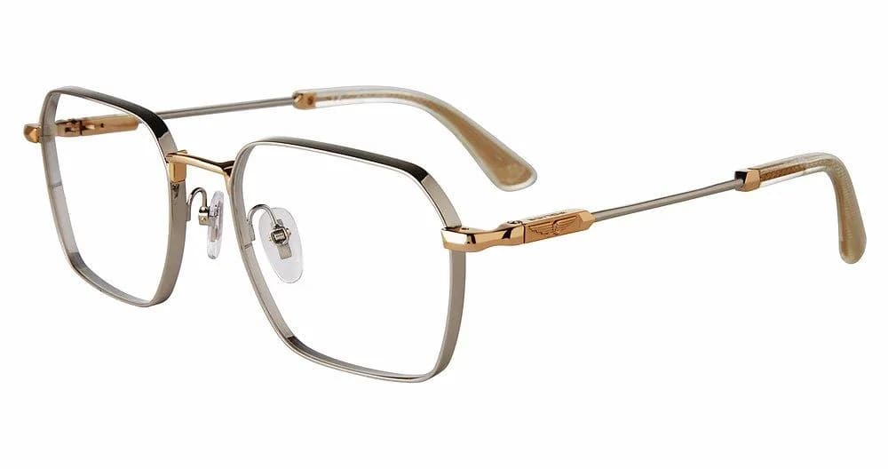 Police Crossroads 4 VPLF87K eyeglasses, colour 0340 gold and palladium, front three-quarter view
