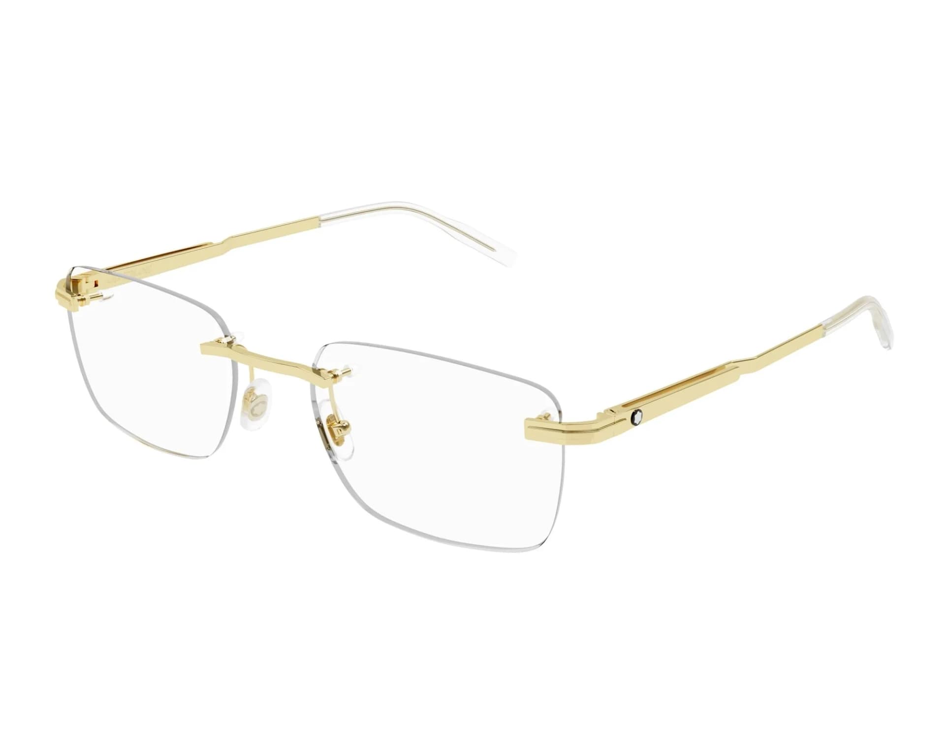 Mont Blanc Frame MB0279O in Light Gold (002), front three-quarter view