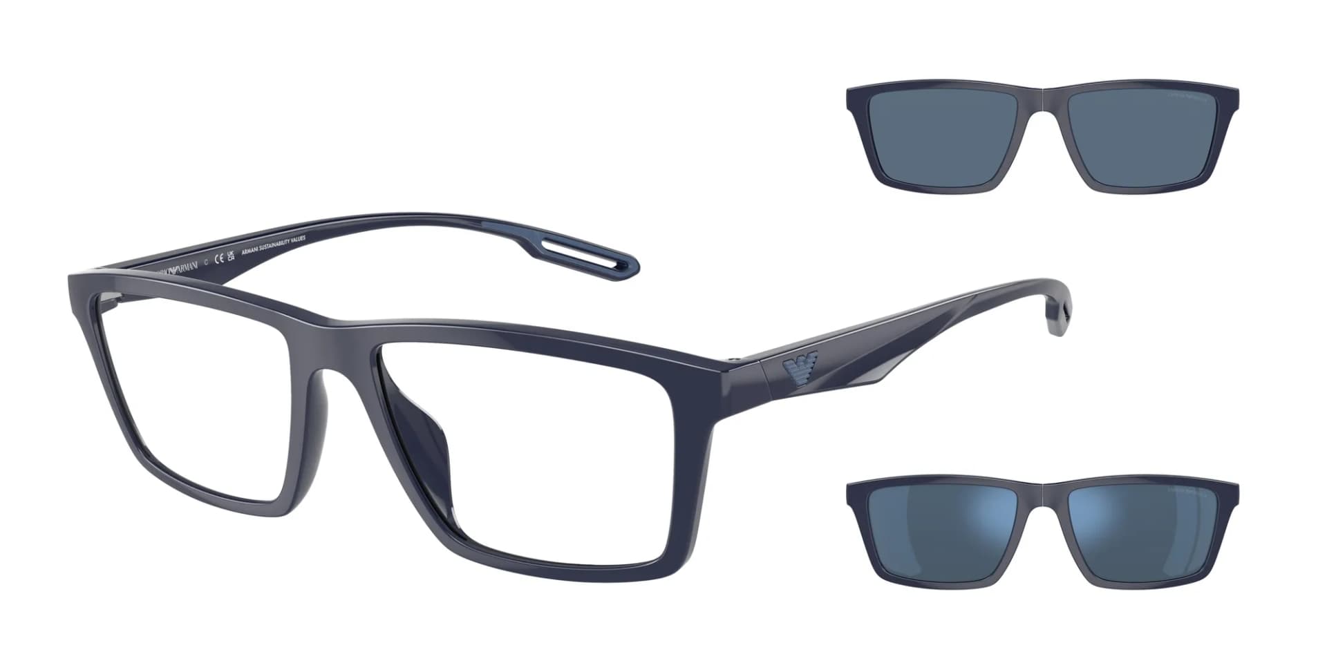 Emporio Armani Sunglasses EA4189U in Shiny Blue (57591W), front three-quarter view