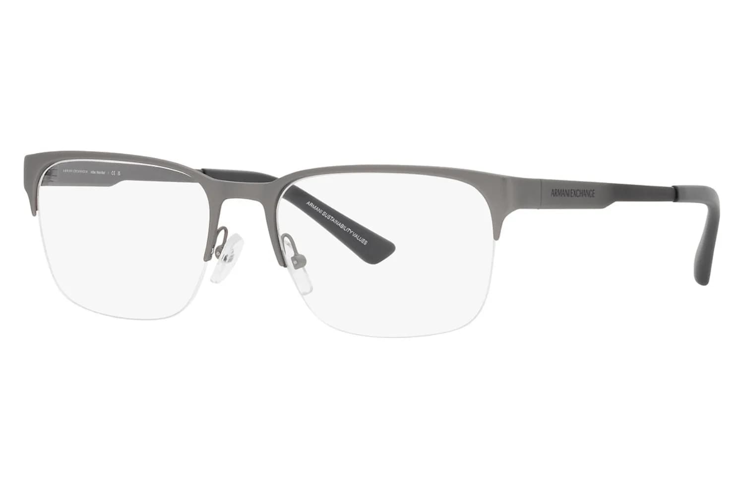 Armani Exchange Frame AX1060 in Matte Gunmetal (6003), front three-quarter view