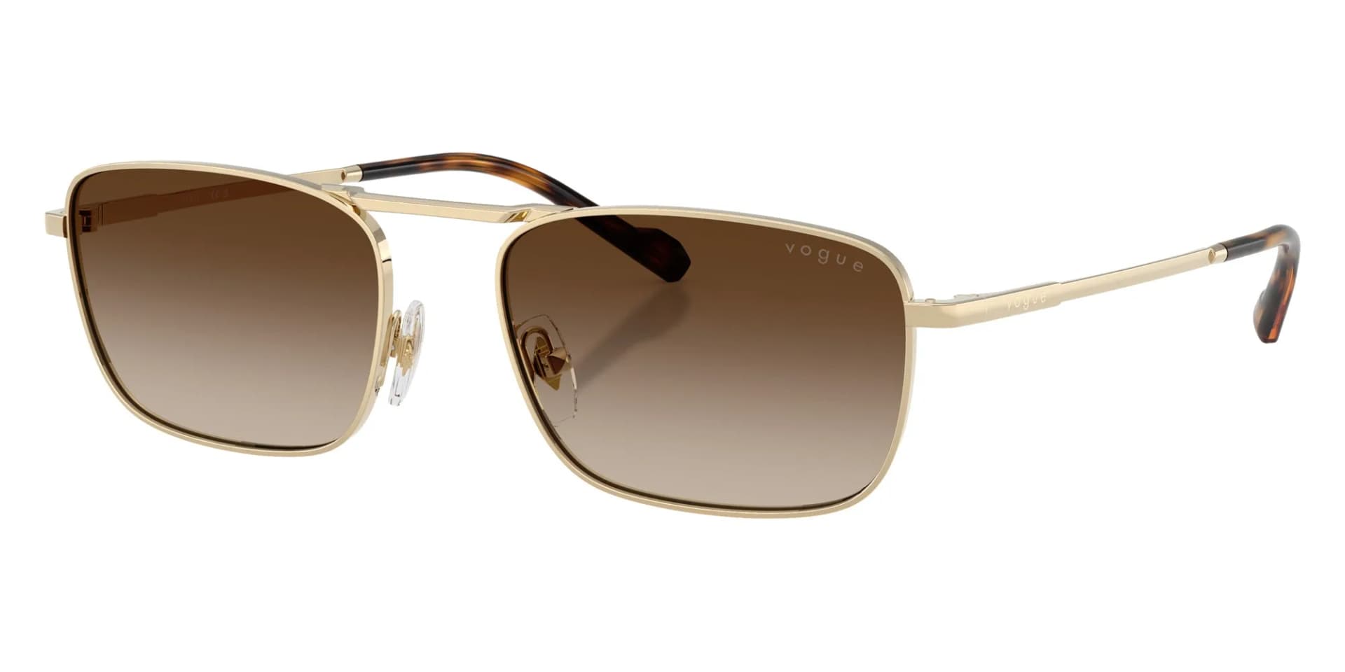 Vogue Eyewear Sunglasses VO4346S in Pale Gold / Gradient Brown (848/), front three-quarter view