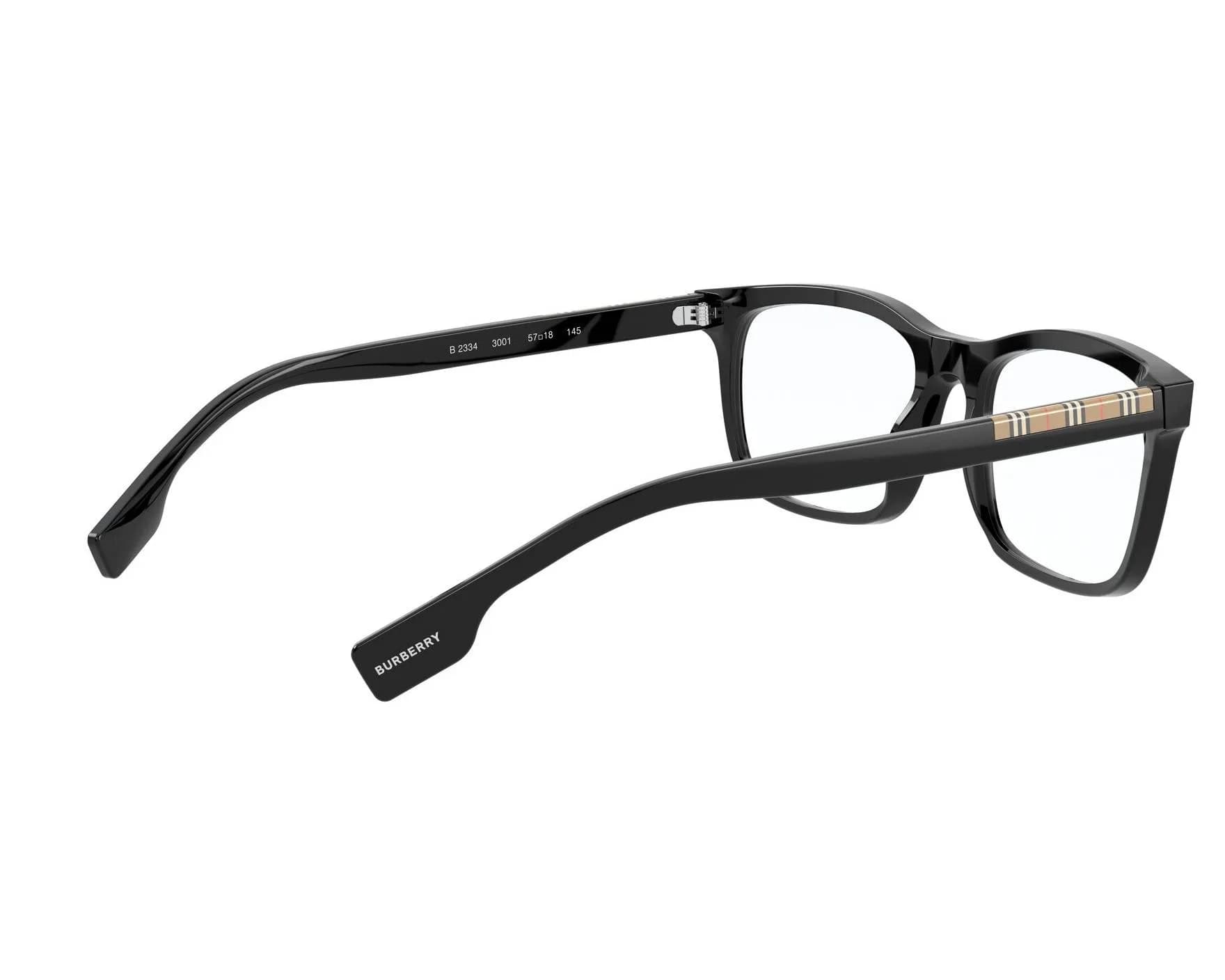 Burberry Frame BE2334 in Black (3001), viewed from behind