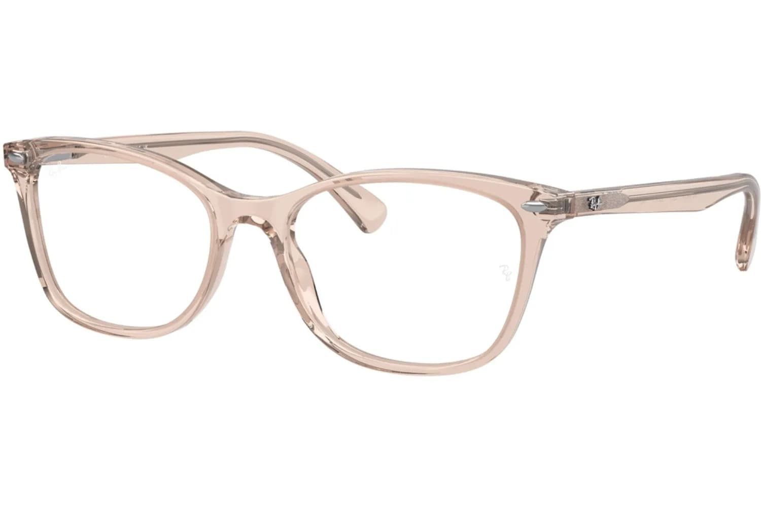 Ray-Ban 5420I Eyeglasses in Transparent Light Brown (8267), front three-quarter view