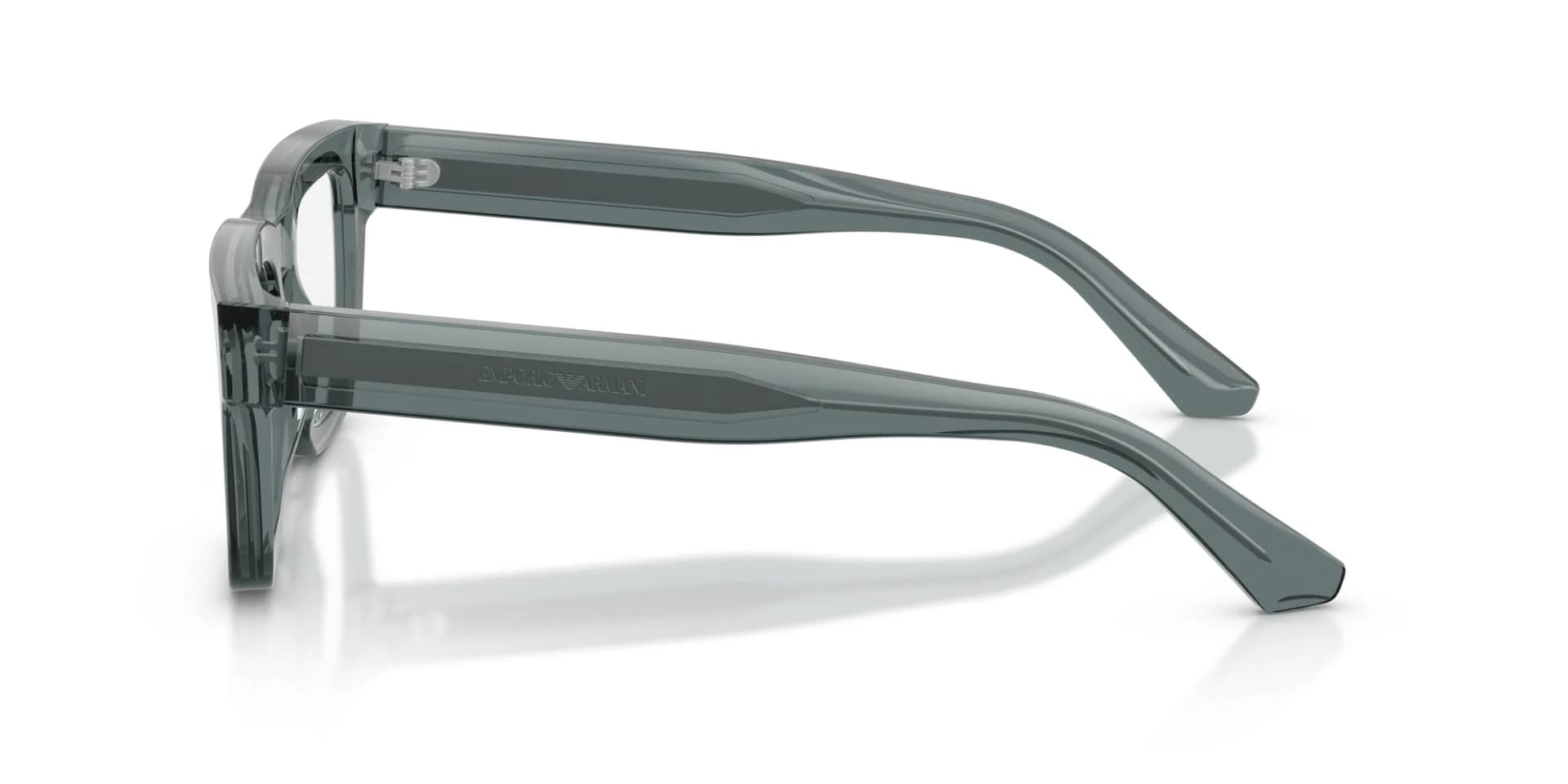 Emporio Armani Frame EA3279 in Shiny Transparent Grey (6364), side profile view