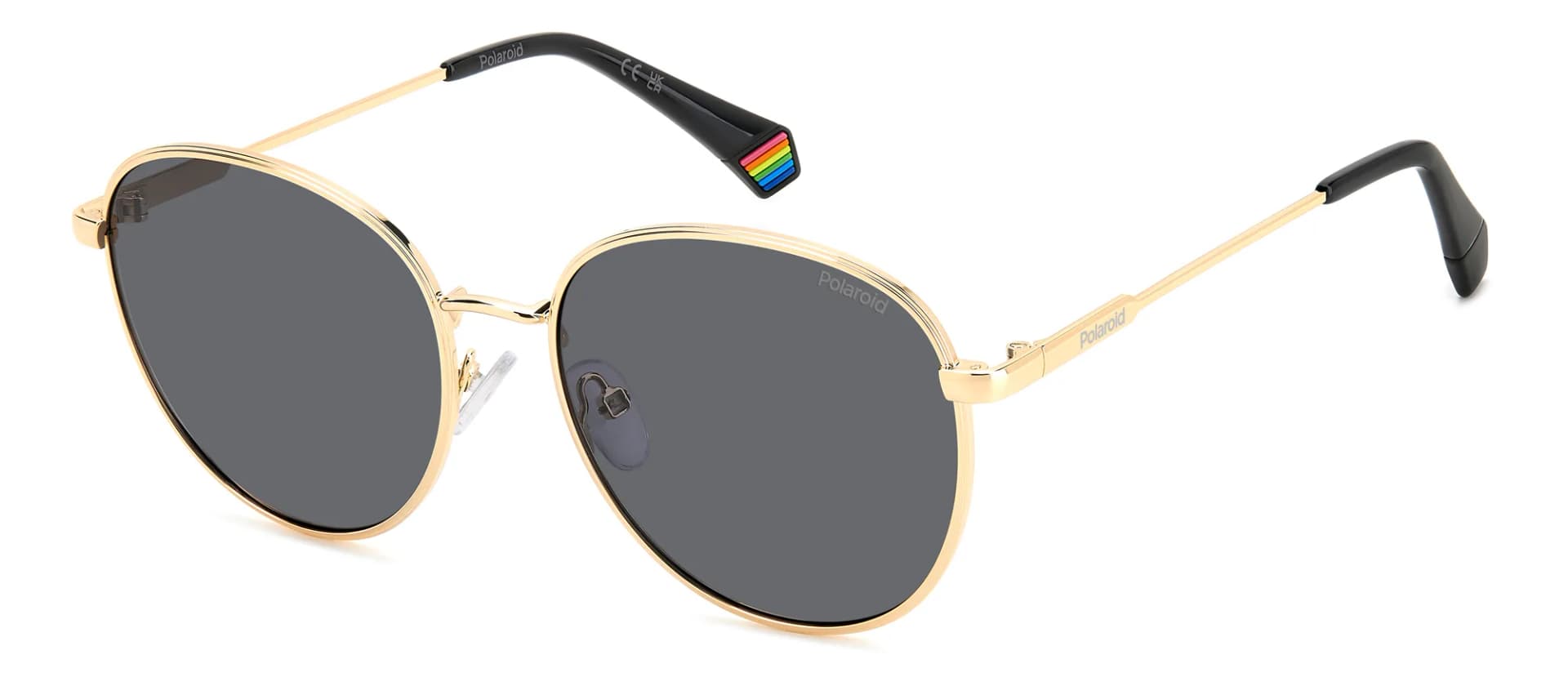 Polaroid Sunglasses PLD 6215/S/X in Gold Grey (2F7), front three-quarter view
