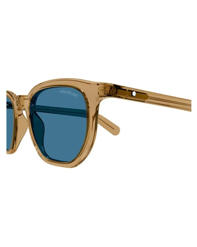 Mont Blanc Sunglasses MB0352S in Transparent Dark Honey (005), detail view
