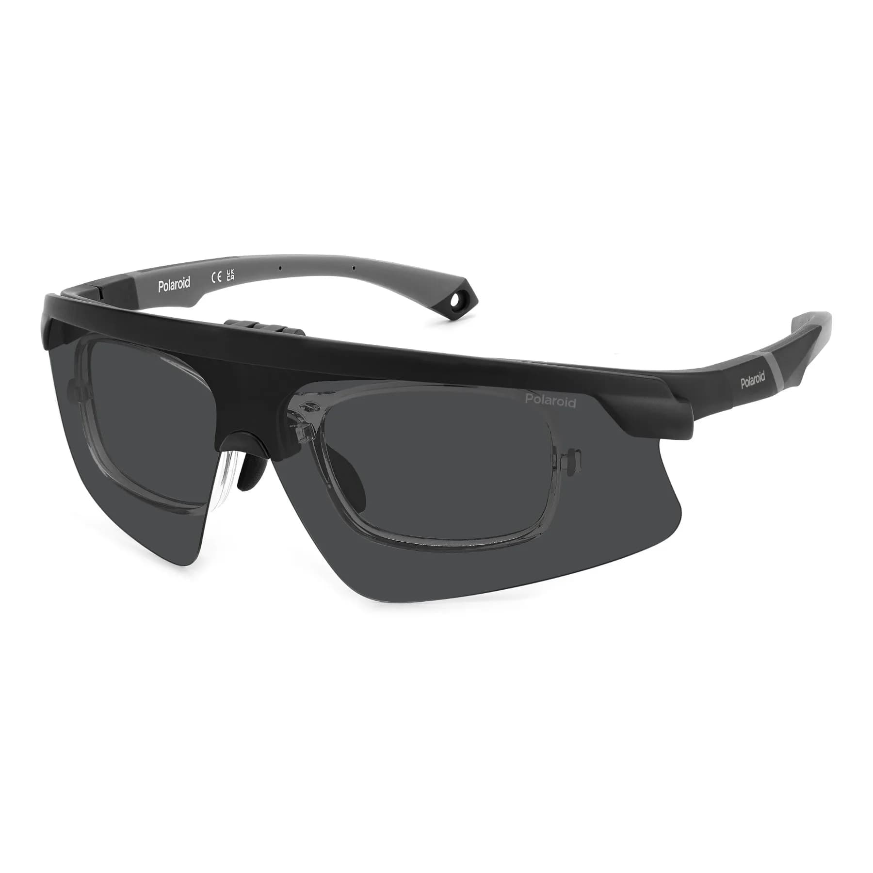 Polaroid Sunglasses PLD 7056/CI/S in MATTE BLACK GREY, three quarter view