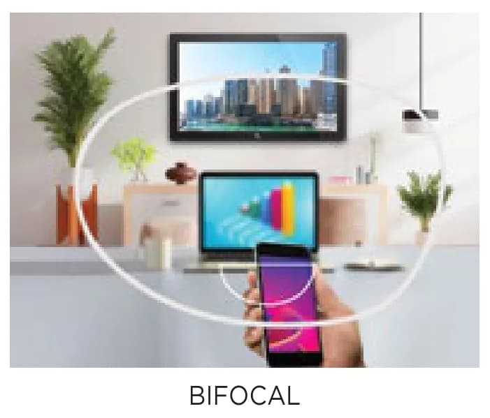 VRX RX Bifocal Lenticular Clear Lenses: Bifocal view simulation (D-shaped segment) captioned , Visio page