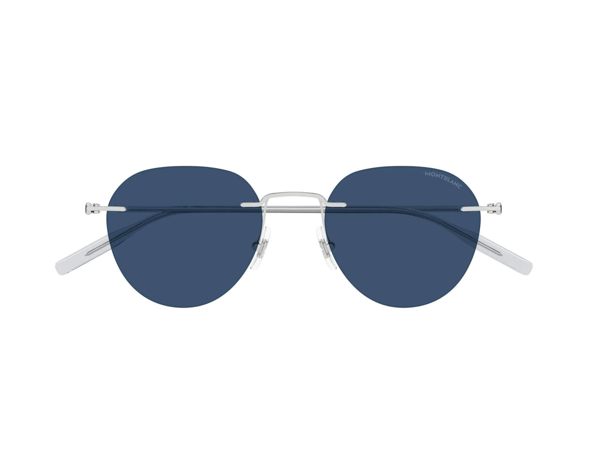 Mont Blanc Sunglasses MB0428S in Shiny Silver (004), straight front view