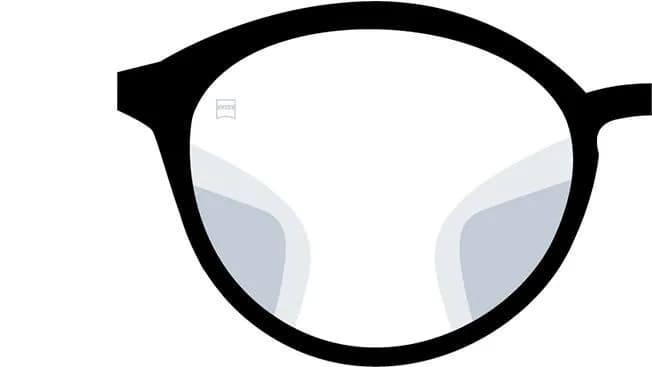 ZEISS Digital Light 2 3D Lenses, ZEISS illustration of the view through the lens with its peripheral blur zones