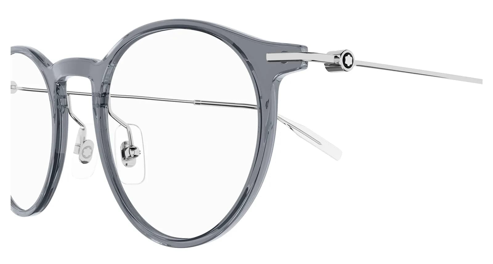 Mont Blanc Frame MB0099O in Transparent Grey (001), detail view