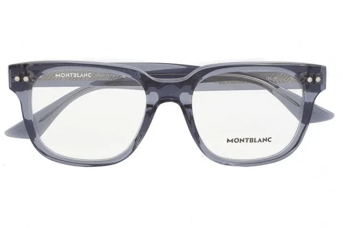 Mont Blanc Frame MB0321O in Transparent Blue (004), straight front view