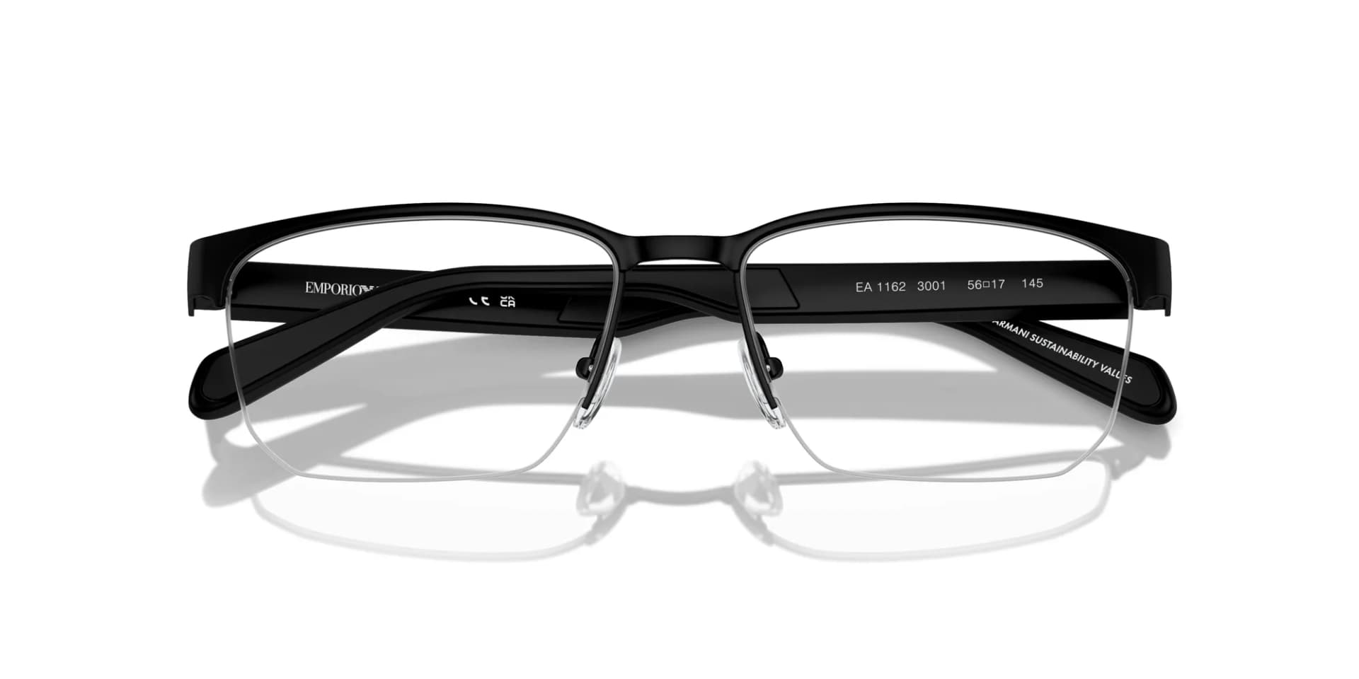 Emporio Armani Frame EA1162 in Black (3001), folded view