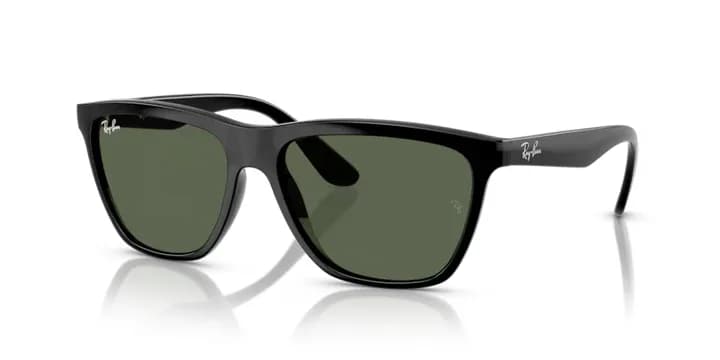 Ray-Ban RB4442I Sunglasses in Black / Green (601/31), front three-quarter view