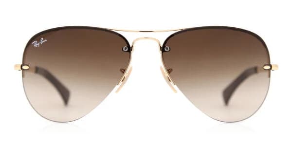Ray-Ban Sunglasses RB3449I in Arista Gold / Gradient Brown (001/13), front three-quarter view
