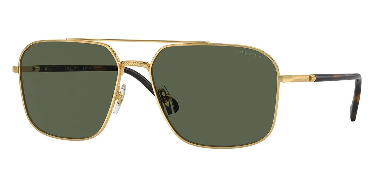 Vogue Eyewear Sunglasses VO4289S in Gold/Dark Havana / Dark Green Polarized (280/), front three-quarter view