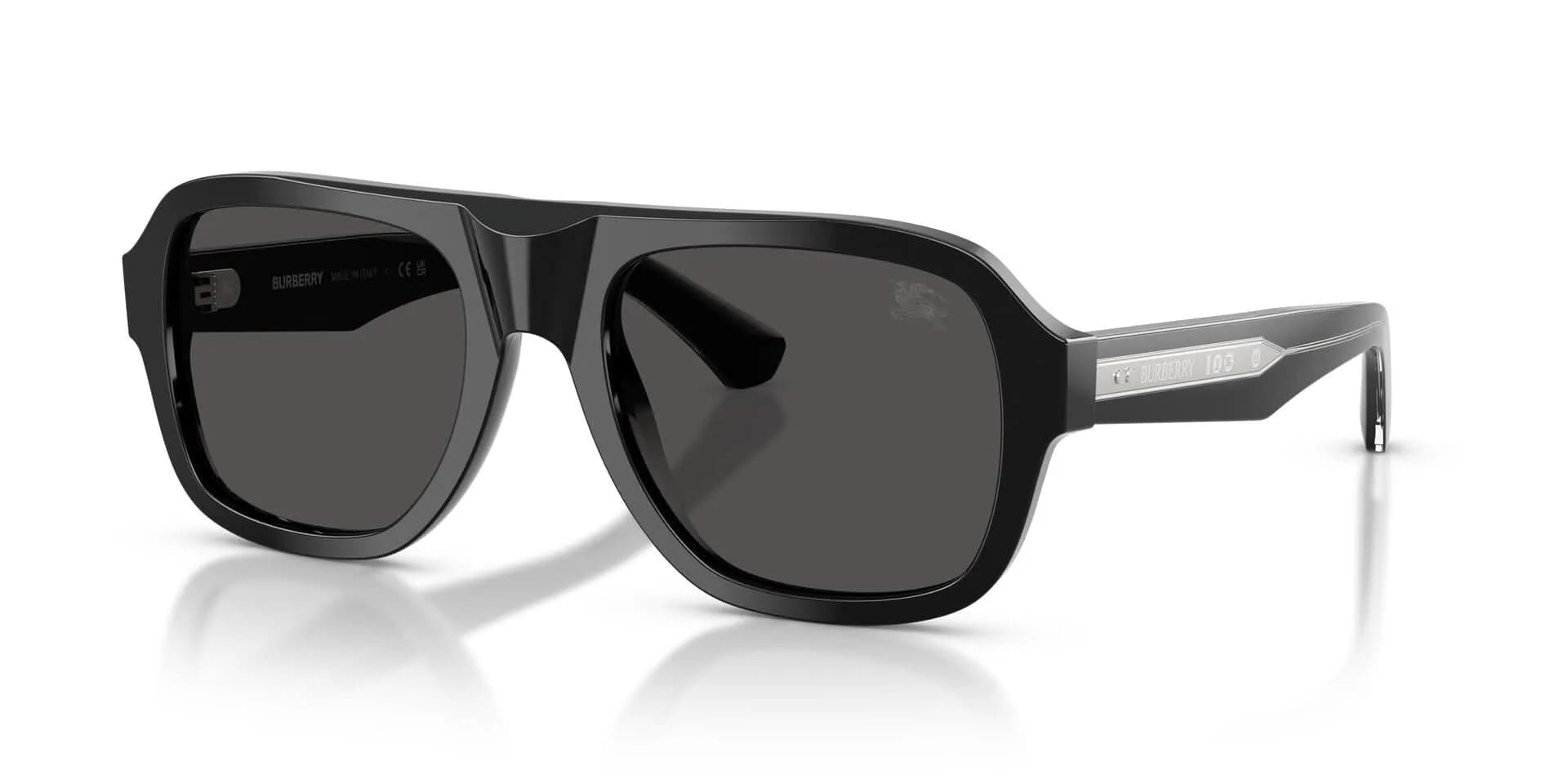 Burberry Sunglasses BE4478 in Black / Dark Grey (420687), front three-quarter view