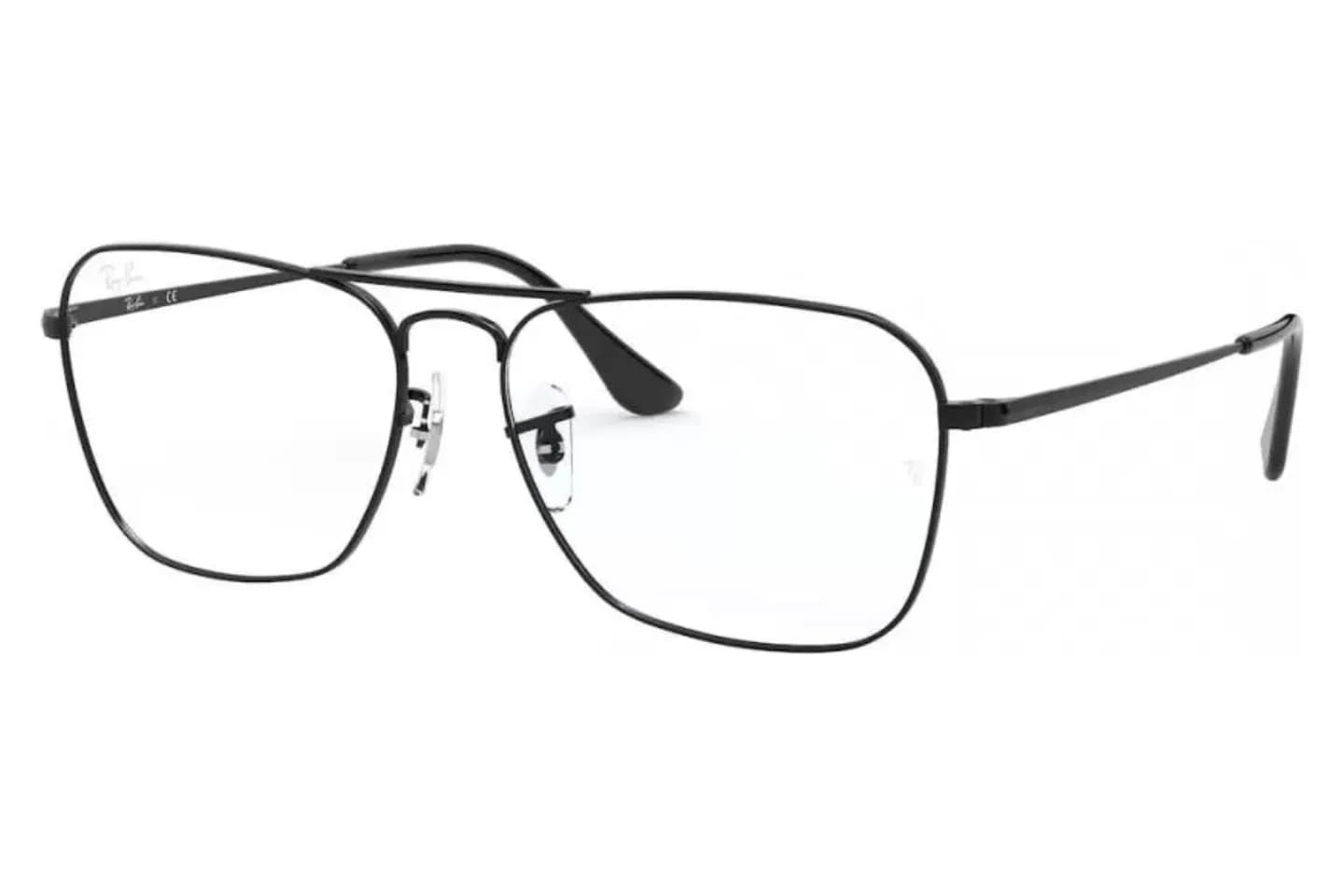 Ray-Ban RB6536 black metal double-bridge eyeglasses (2509), front three-quarter view