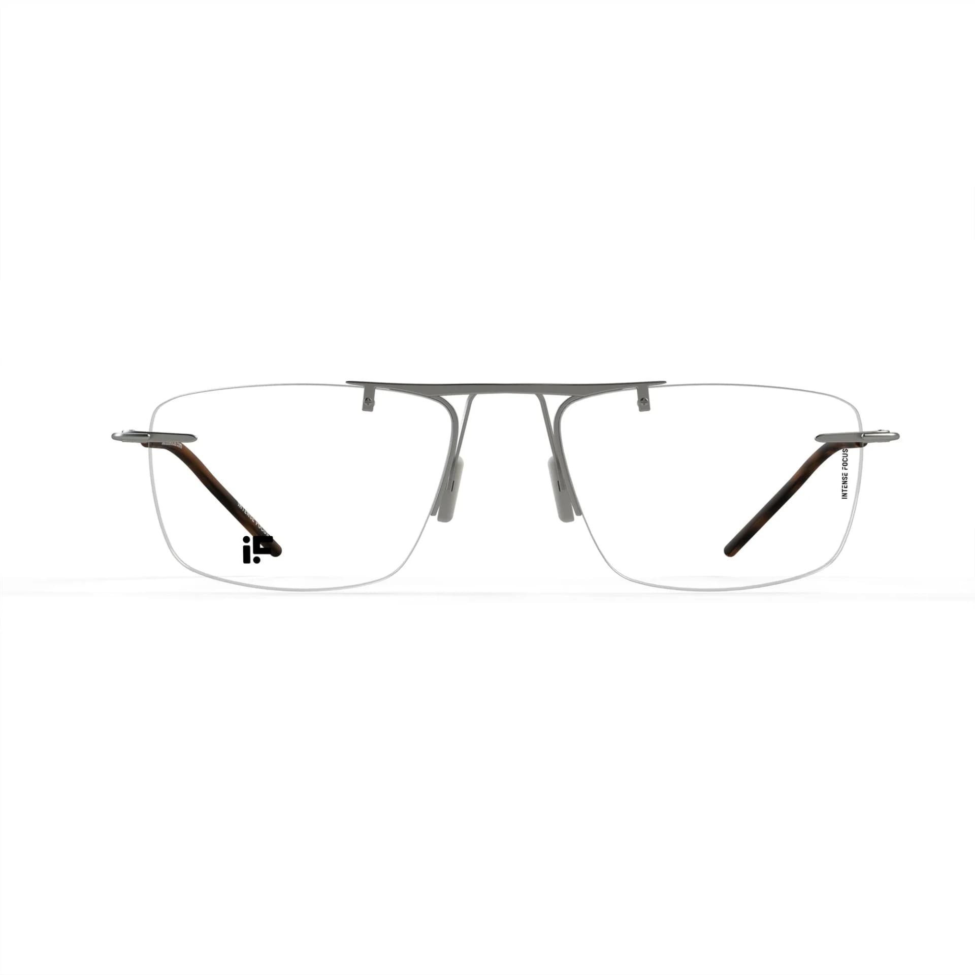 Intense Focus Rim Lock 9+ rimless eyeglasses in grey (C-A), front view