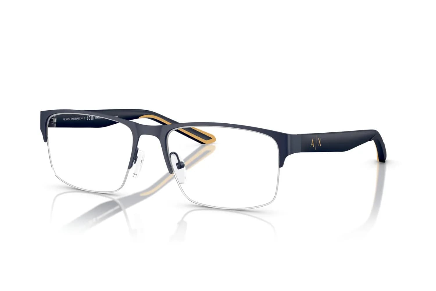 Armani Exchange Frame AX1068 in Matte Blue (6099), front three-quarter view