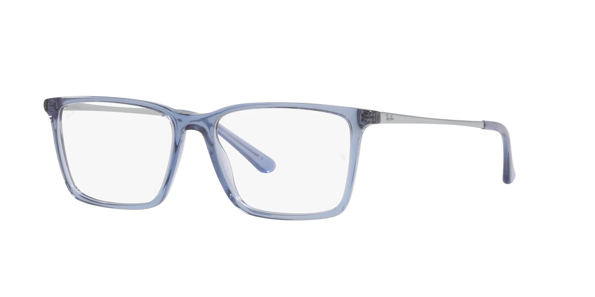 Ray-Ban Frame RX5410I in Transparent Blue (8216), front three-quarter view