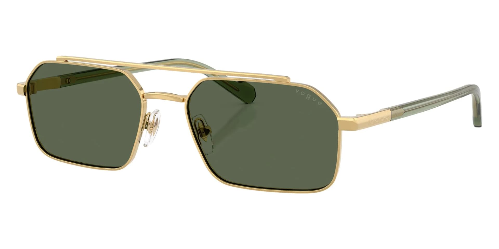 Vogue Eyewear Sunglasses VO4356S in Gold / Dark Green 280/71 (280/), front three-quarter view