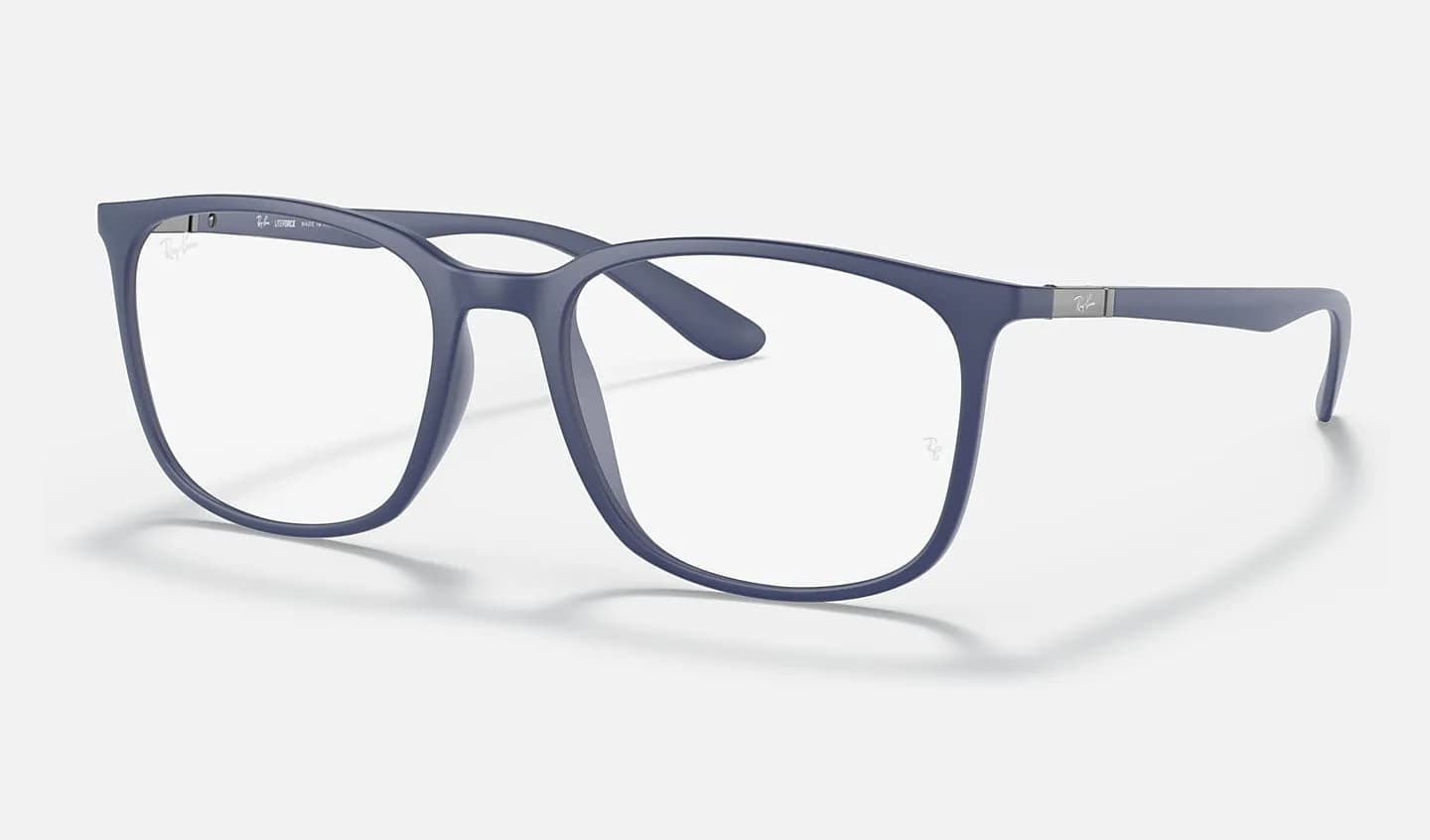 Ray-Ban RX7199 Liteforce eyeglasses in matte dark blue (5207), front three-quarter view