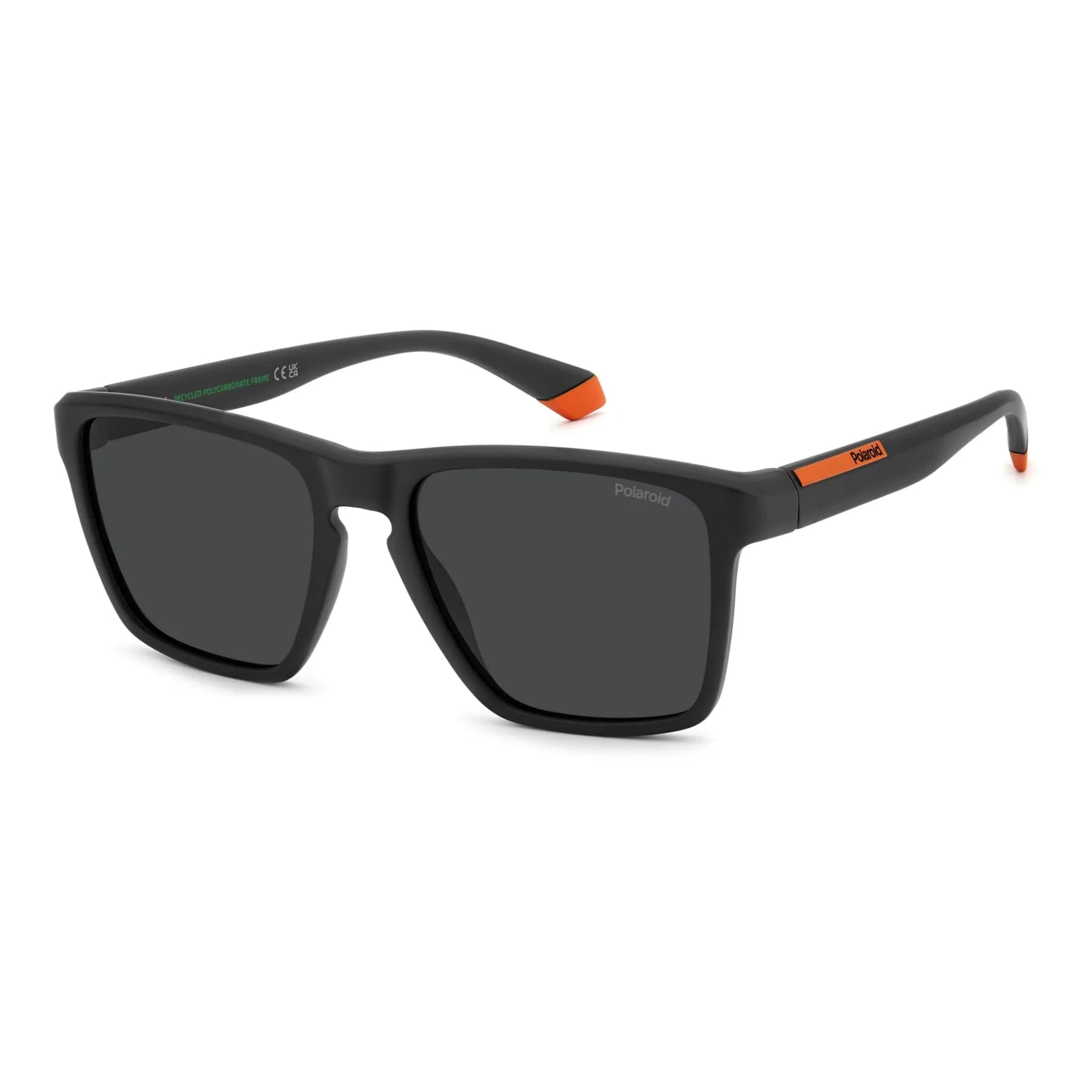 Polaroid Sunglasses PLD 2167/S in MATTE BLACK ORANGE, three quarter view