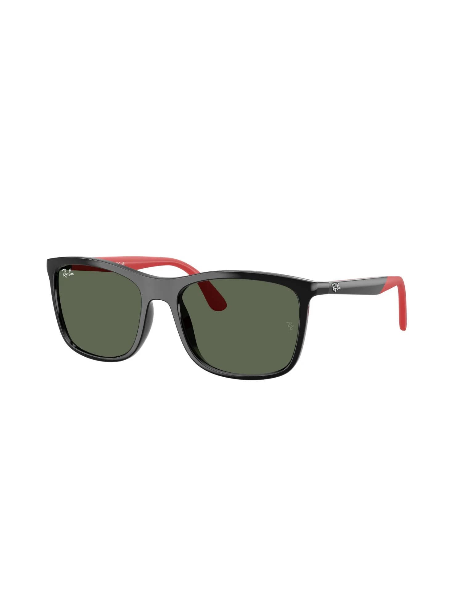 Ray-Ban RB4460I sunglasses in black with dark green lenses (601/71), front three-quarter view