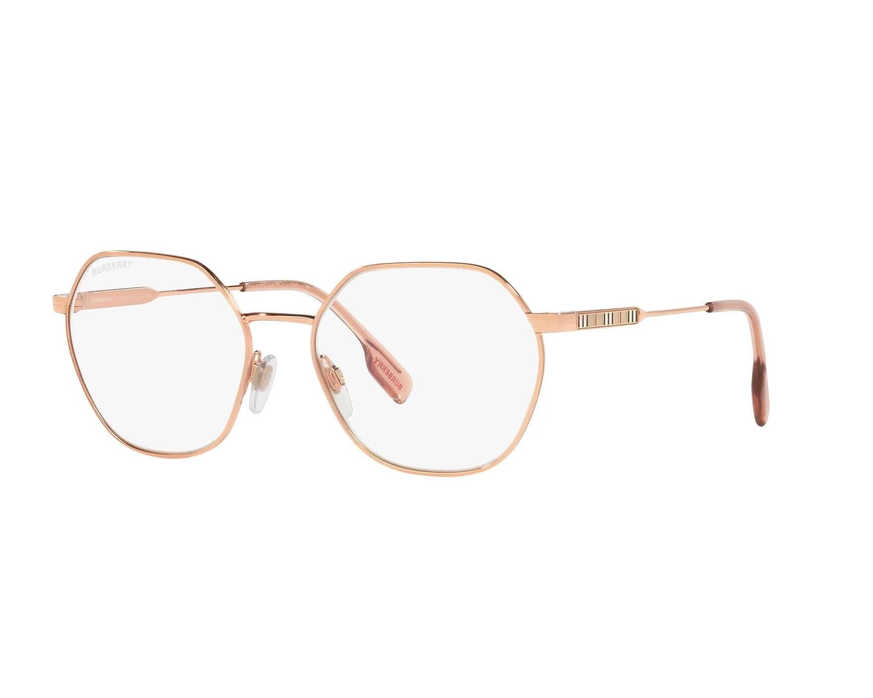 Burberry Frame BE1350 in Gold (1337), front three-quarter view