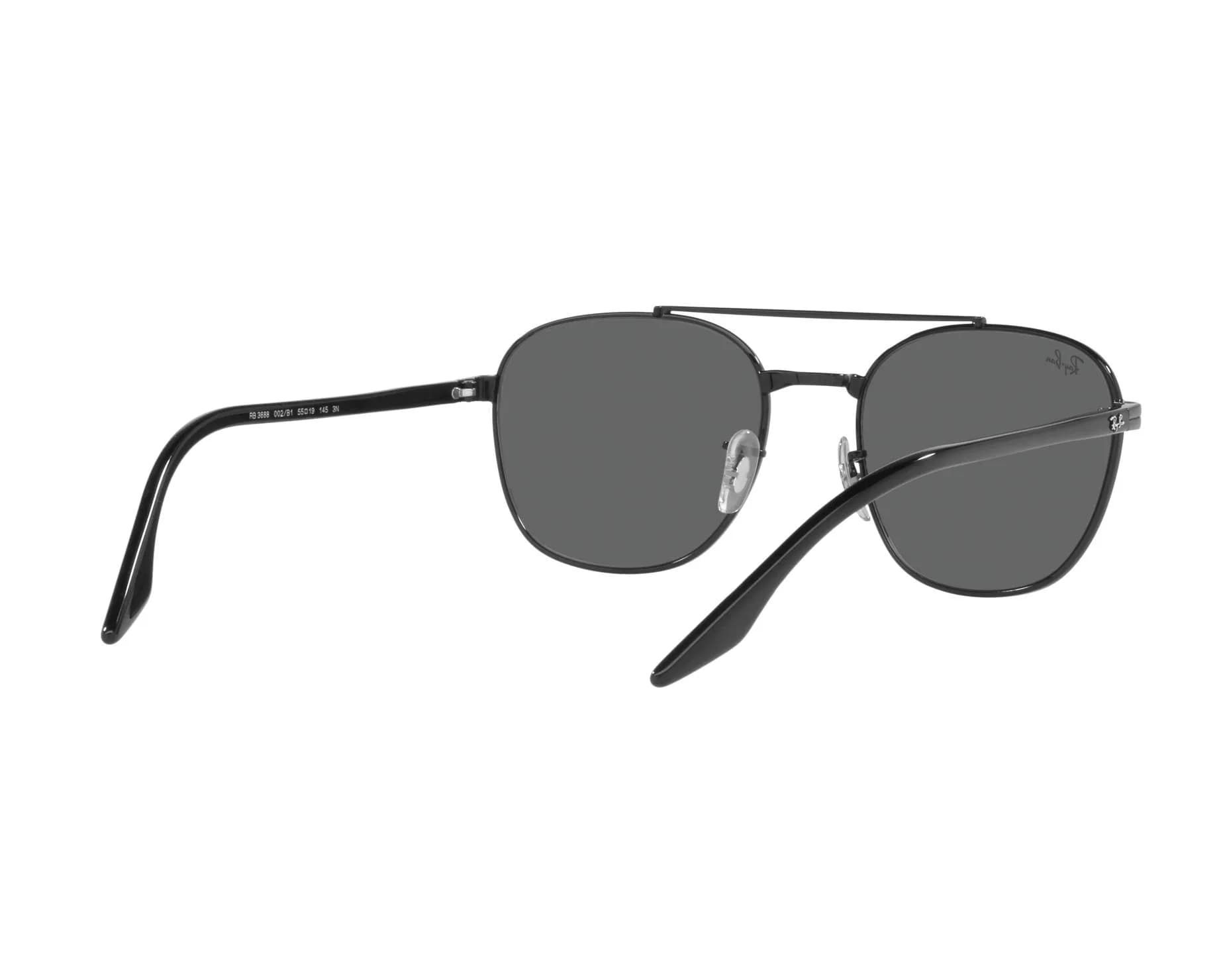 Ray-Ban Sunglasses 3688 in Black (002/B1), viewed from behind