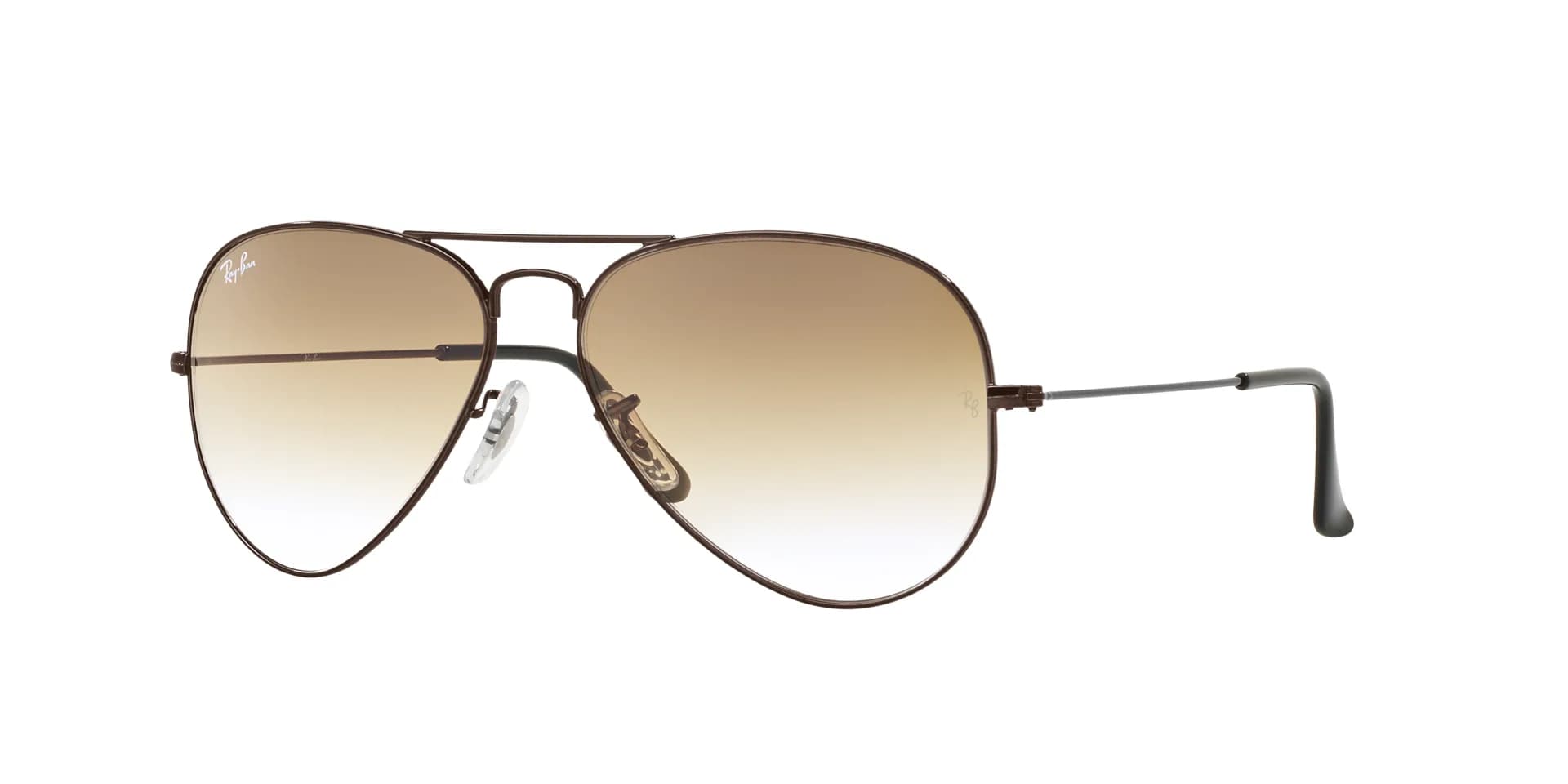 Ray-Ban RB3025I Aviator in brown with brown gradient lenses (014/51), front three-quarter view